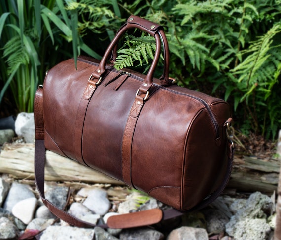 mens luxury leather duffle bag