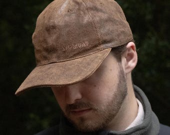 Leather Baseball Cap – Weathered Outdoor Hat by Wombat
