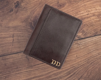 Personalized Italian Leather Card Wallet | Compact Slim Wallets RFID safe