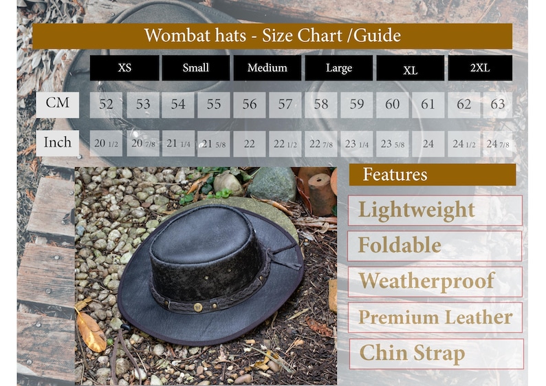 Sombrero Outback de cuero envejecido, sombrero vaquero plegable e impermeable, sombrero de ala ancha para aventuras. imagen 9