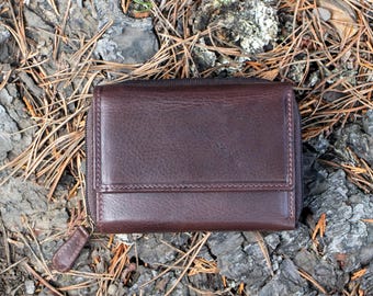 Brown Leather Purse for Women, RFID Wallet, Handmade Full Grain Leather Accessory