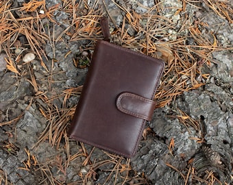 Women’s Brown Leather Wallet – Handmade RFID Blocking Purse | Personalized Gift | Compact