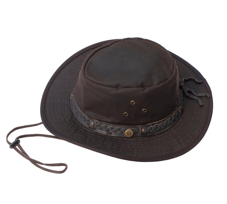 Gewachster Canvas-Cowboyhut, wasserdicht, faltbar, Kopfbedeckung für Outback-Abenteuer Bild 4