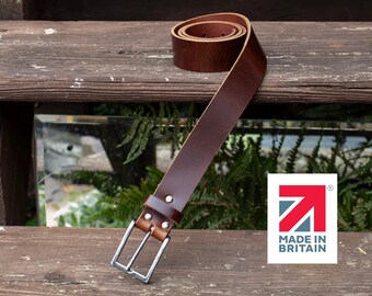 Handmade Mens Leather Belt – English Hide Belts Made in Britain | Wombat Outdoor Classic
