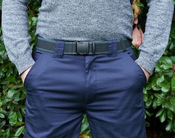 Men’s Elasticated Stretch Belt – Adjustable Outdoor , Custom Fabric Belts, Hiking by Wombat Leather