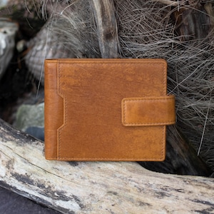 Vintage Geldbörse aus Leder: Leder Portemonnaie mit Reißverschluss -
