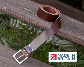 Handmade Mens Leather Belt Brown – British Craftsmanship, English Hide, Made in the UK