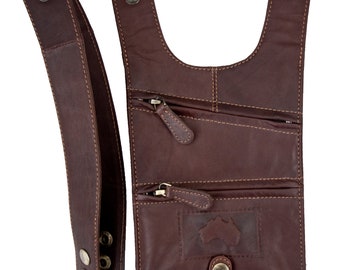 Wombat Brown Oiled Leather Shoulder Holster Wallet
