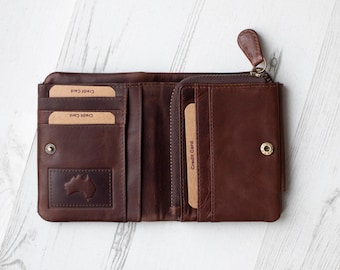 Men&#39;s Leather Wallet RFID-Blocking Rugged Outdoor Wallet for Men - Engraved Trekking Gift - Personalized