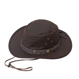 Gewachster Canvas-Cowboyhut, wasserdicht, faltbar, Kopfbedeckung für Outback-Abenteuer Bild 6