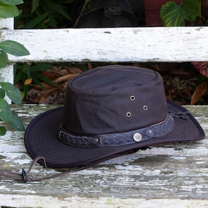 Waxed Canvas Cowboy Hat: Waterproof Foldable Headwear for Outdoor Adventures & Wilderness Exploration - by Wombat