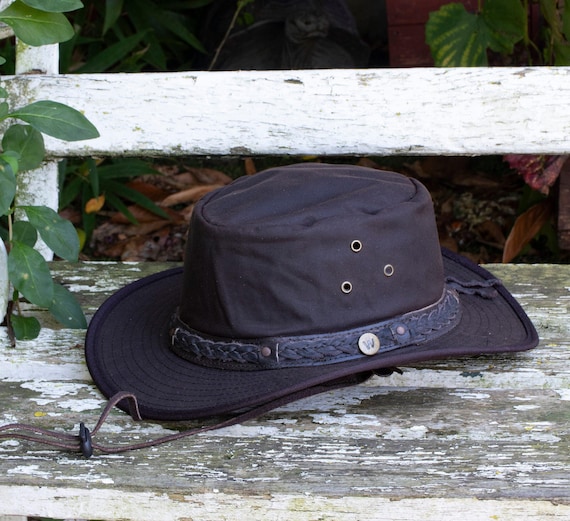 Waxed Canvas Cowboy Hat, Waterproof, Foldable Outback Adventure Headwear