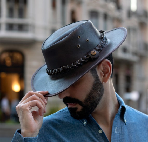 toksicitet Guvernør Formen Outback Leather Hat Soft Brown Australian Style Bush Cowboy - Etsy Israel