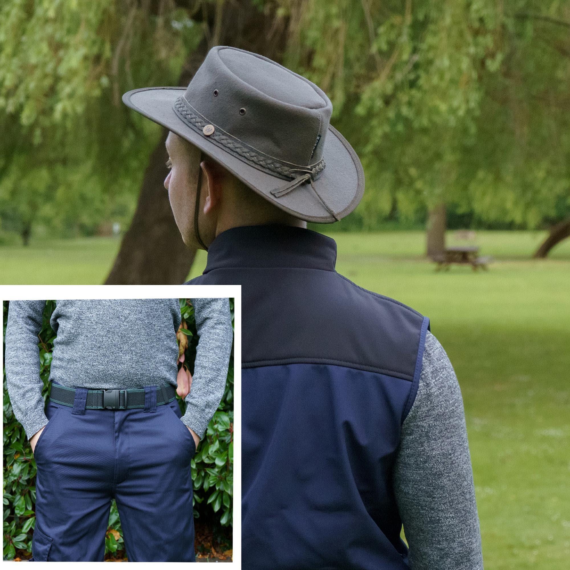 Waxed Hat & Belt Set:  Men's Waterproof Outdoor Trekking Gear for Adventurers
