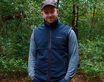 Men’s Navy Outdoor Fleece Gilet – Lightweight Sleeveless Jacket | Warm Hiking Vest for Outdoors