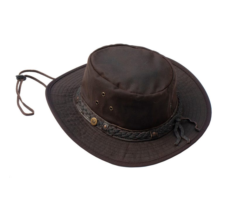 Gewachster Canvas-Cowboyhut, wasserdicht, faltbar, Kopfbedeckung für Outback-Abenteuer Bild 5