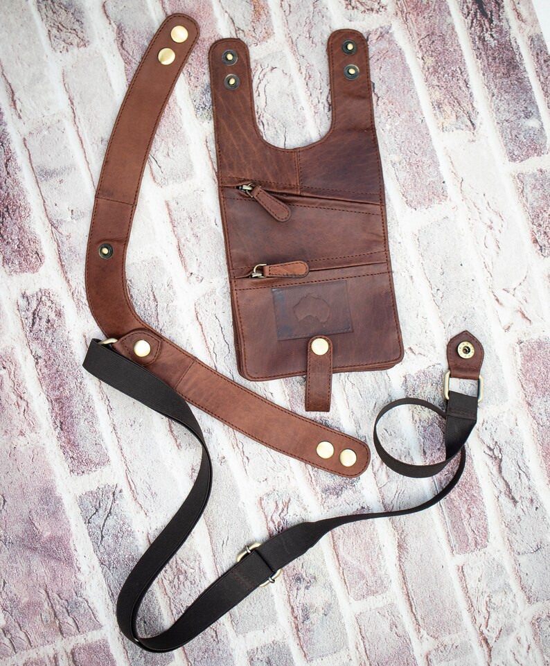 Men's Leather Shoulder Holster Wallet Travel Pouch Leather Etsy