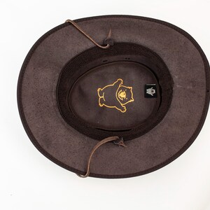 Sombrero Outback de cuero envejecido, sombrero vaquero plegable e impermeable, sombrero de ala ancha para aventuras. imagen 8