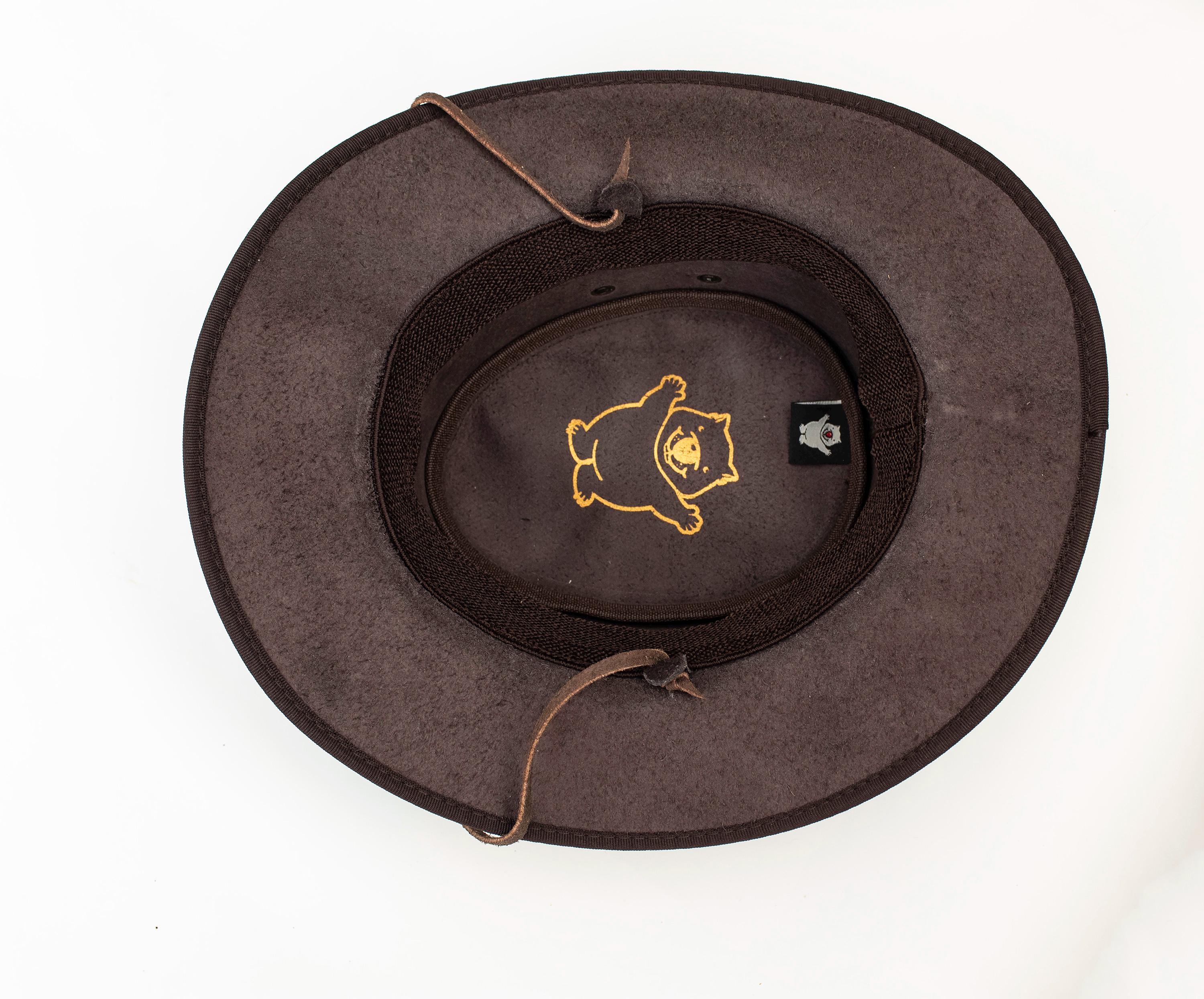 3383 Foldable Leather Hat For Men & Women – Lightweight Outdoor Travel Rugged Australian Hat Brown Leather Bush Hats - Cowboy  main image 3