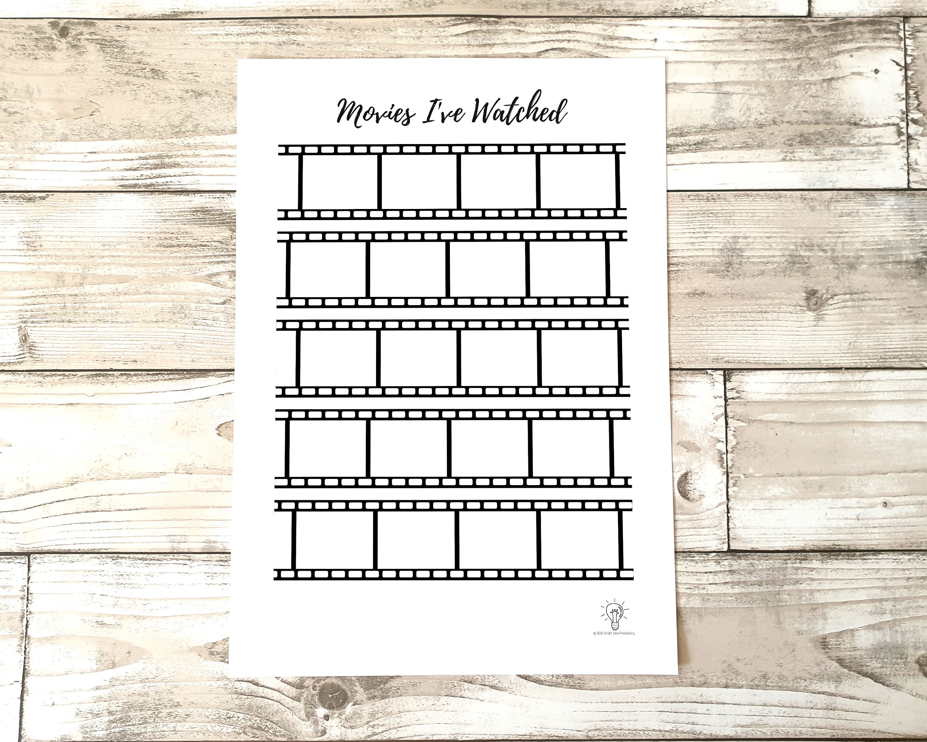 Movies Collection Insert Bullet Journal Printable Planner | Etsy