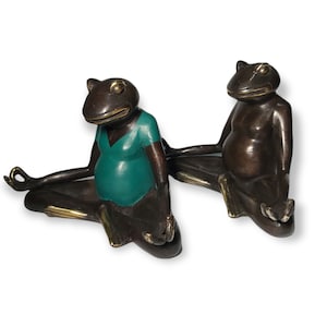 Bronze Frog Yoga Statue, Meditating Frog, Bronze Sculpture, Animal Lover, Gift for Boyfriend, Home Decor, Christmas Gift, 4.3 inch