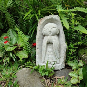 Jizo Buddha Stone, 9.8 Inch, Jizo Buddha Statue, Japanese Buddha, Children Guardian, Traveler Guardian, Home Decor, Garden Decor