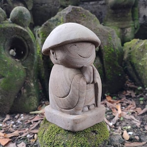Jizo Buddha Stone, 7.8 Inch, Jizo Buddha Statue, Japanese Buddha, Children Guardian, Traveler Guardian, Home Decor, Garden Decor