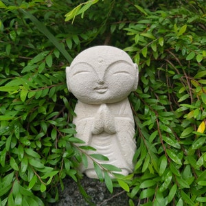 Stone Jizo Buddha, Jizo Buddha Sculpture, Japanese Buddha Statue, Handmade, Children Guardian, Traveler Guardian, Home Decor, 11.5 CM