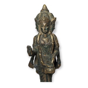 Brahma Bronze Sculpture, Four Faced Brahma Statue, 4 Arms Brahma God, Hindu God, Antique Brahma God, Brahma Idol, Home Decor, 8.3 Inch