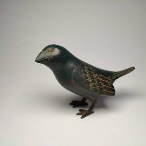 Bronze Bird Sculpture, Bird Statue, Animal Figure, Animal Lover, Solid Bronze, Home Decor, Collectable Gift, Birthday Gift, 3.5 inch