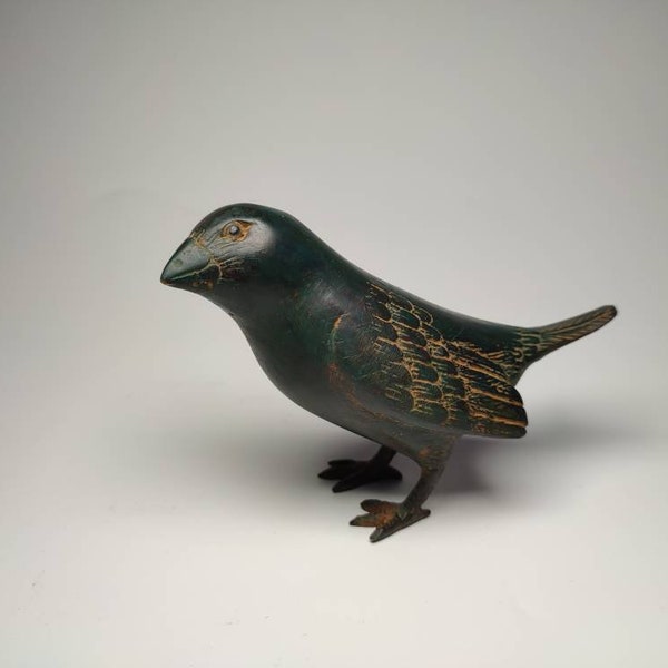 Bronzene Vogelskulptur, Vogelstatue, Tierfigur, Tierliebhaber, massive Bronze, Heimdekoration, Sammlergeschenk, Geburtstagsgeschenk, 8,9 cm