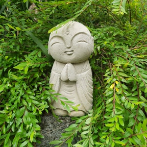 Stone Jizo Buddha, Jizo Buddha Sculpture, Japanese Buddha Statue, Handmade, Children Guardian, Traveler Guardian, Home Decor, 16 CM