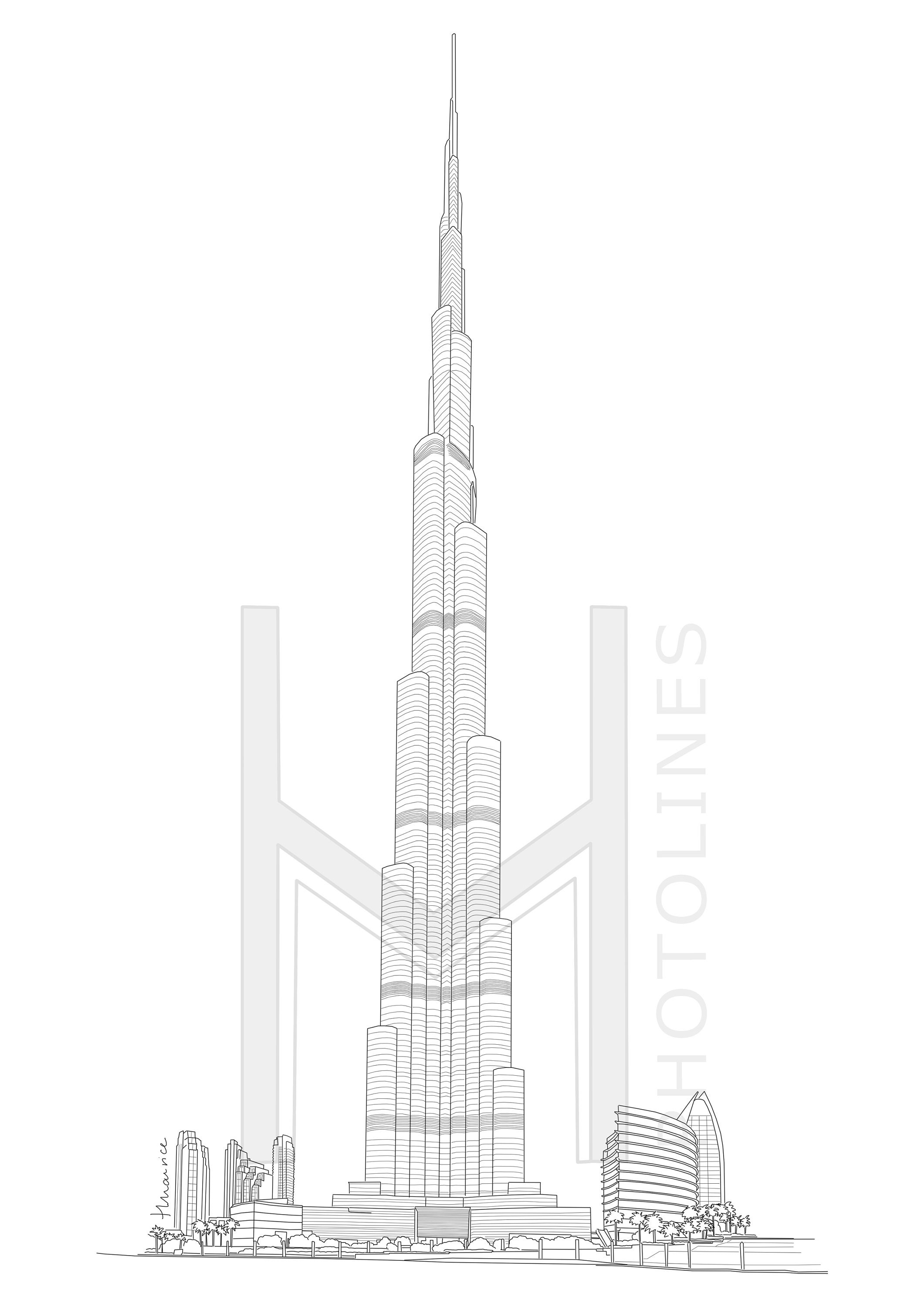 FREE  Burj Khalifa Colouring Pages Printable  Twinkl