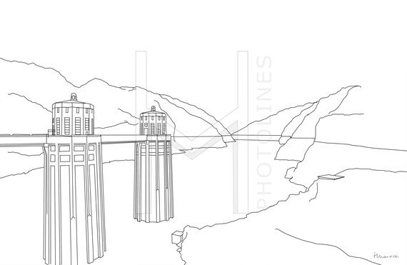 Hoover Dam, Nevada, Travel Drawing Line Art, Digital Download, Travel Home  Decor, Print at Home, Architecture, Landmark, Print - Etsy