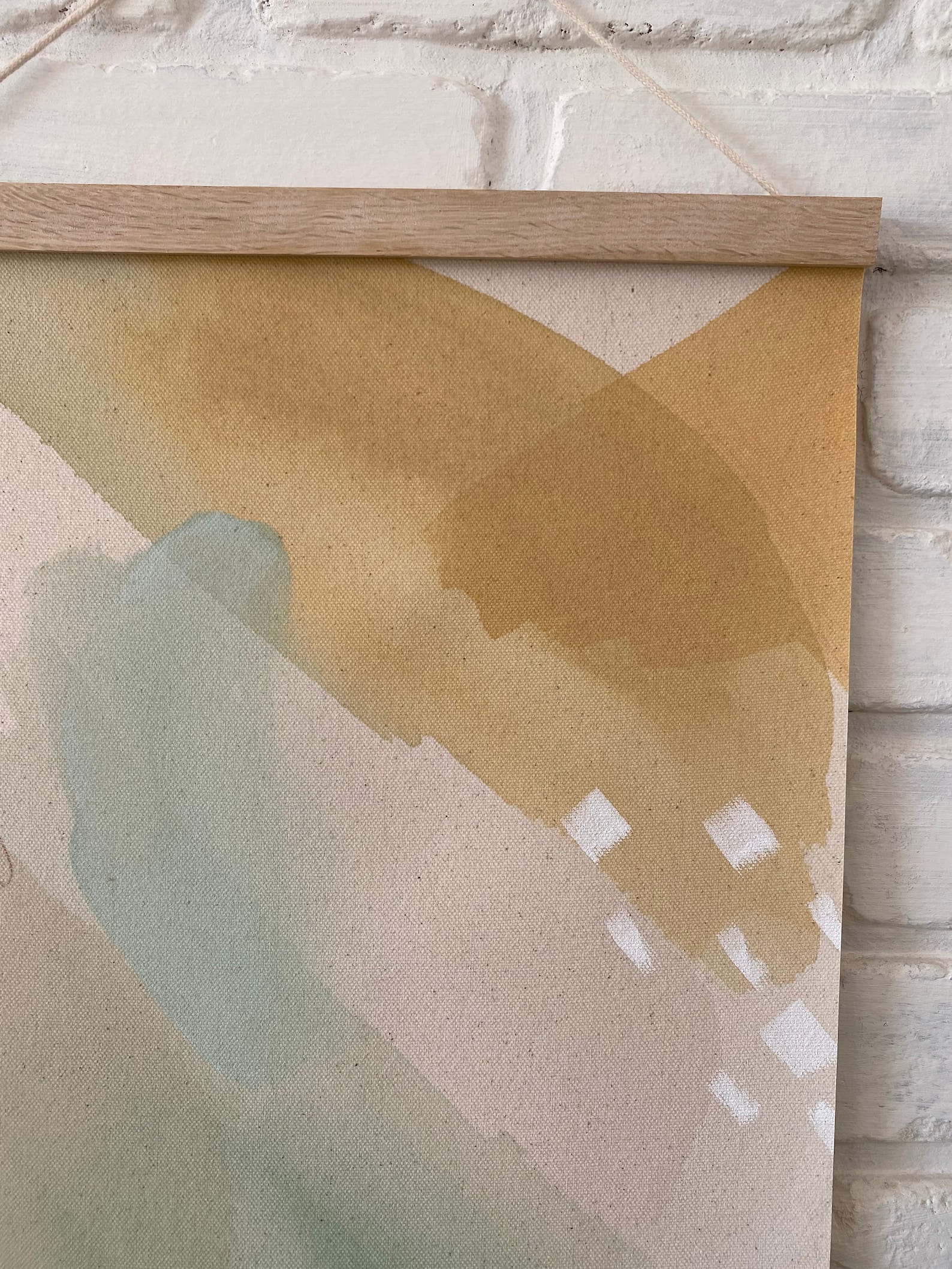 Raw natural canvas wall hanging acrylic oil pastel abstract Etsy