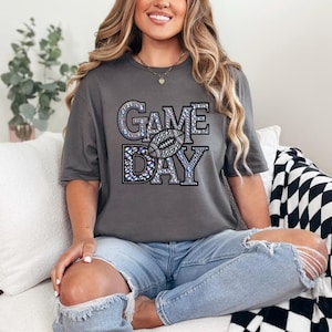 Game Day Football T-Shirt • Sparkle Rhinestone Tee • Bling Shirt • Game Day Outfit for Women • Custom Football Shirt