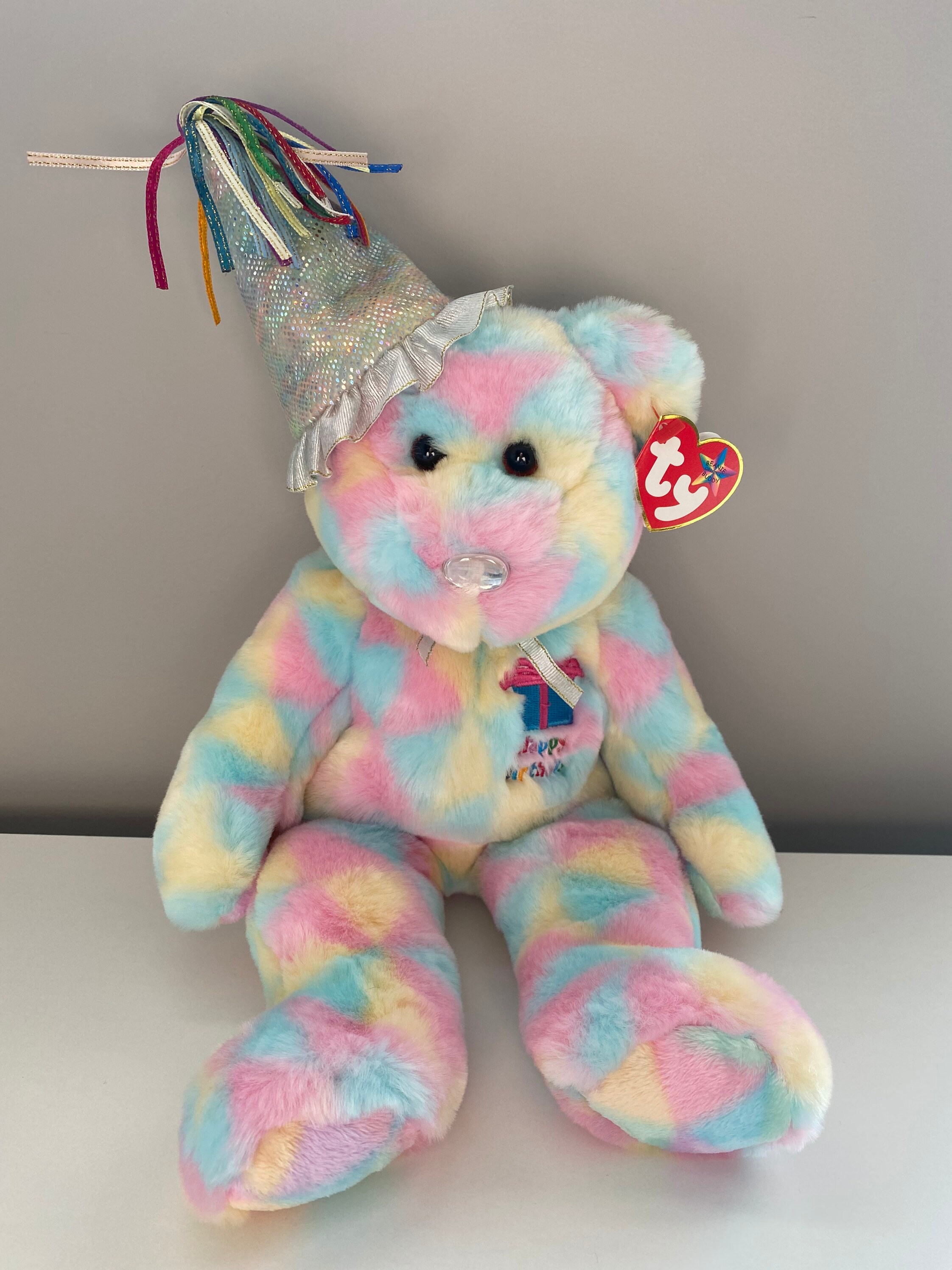 TY Beanie Buddy Birthday Buddy the Tie-Dye Birthday Bear | Etsy