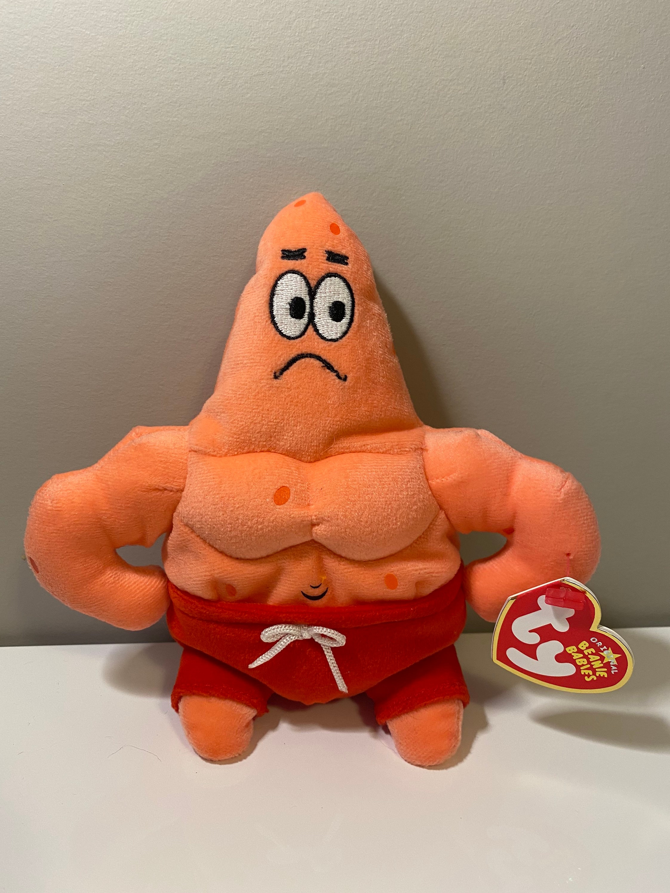 Ty Beanie Baby Muscle Man Star the Patrick Plush from SpongeBob