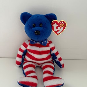 Ty Beanie Baby “Liberty”, el oso patriótico estadounidense (21,5 cm)