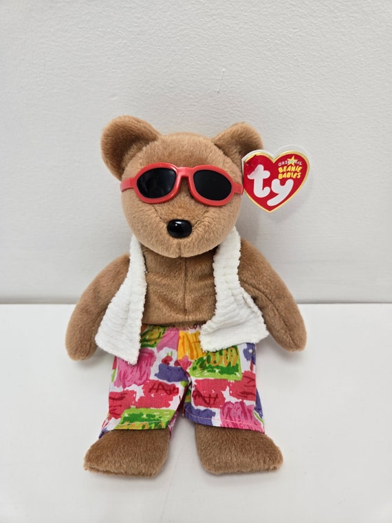 Ty Beanie Baby miami the Summer Bear Wearing a Bathing Suit and Towel 9 Inch Etsy UK