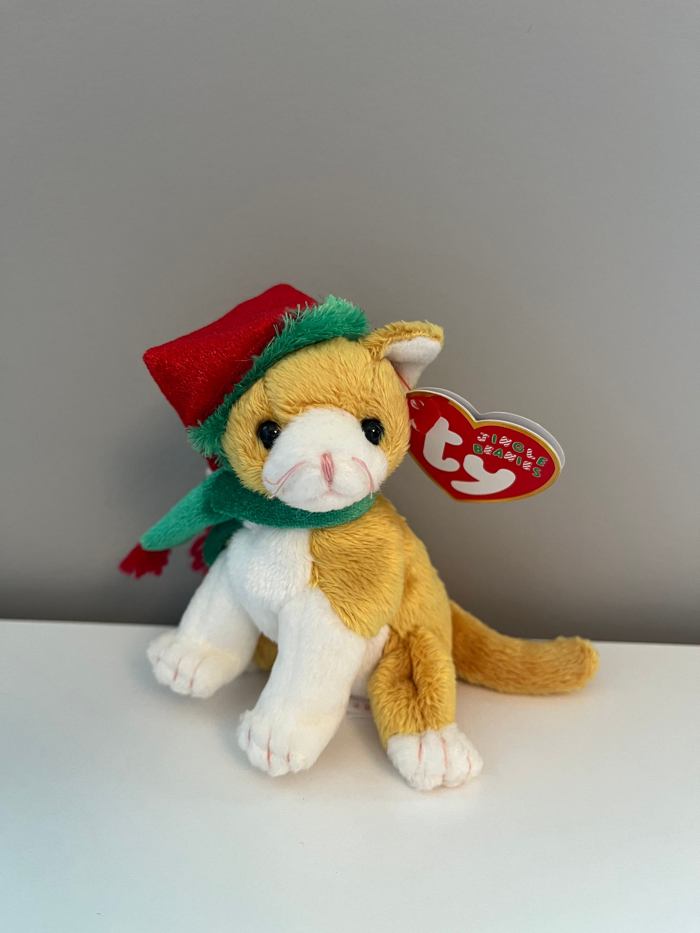 Ty Jangle Orange Cat in Santa Hat 4" Jingle Beanie Baby 2003 Boys Girls 3 Ct for sale online 