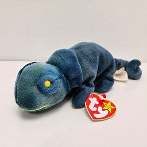 Ty Beanie Baby “Rainbow” the Chameleon Handmade in Indonesia with Canadian Tush Tag! (9 inch)