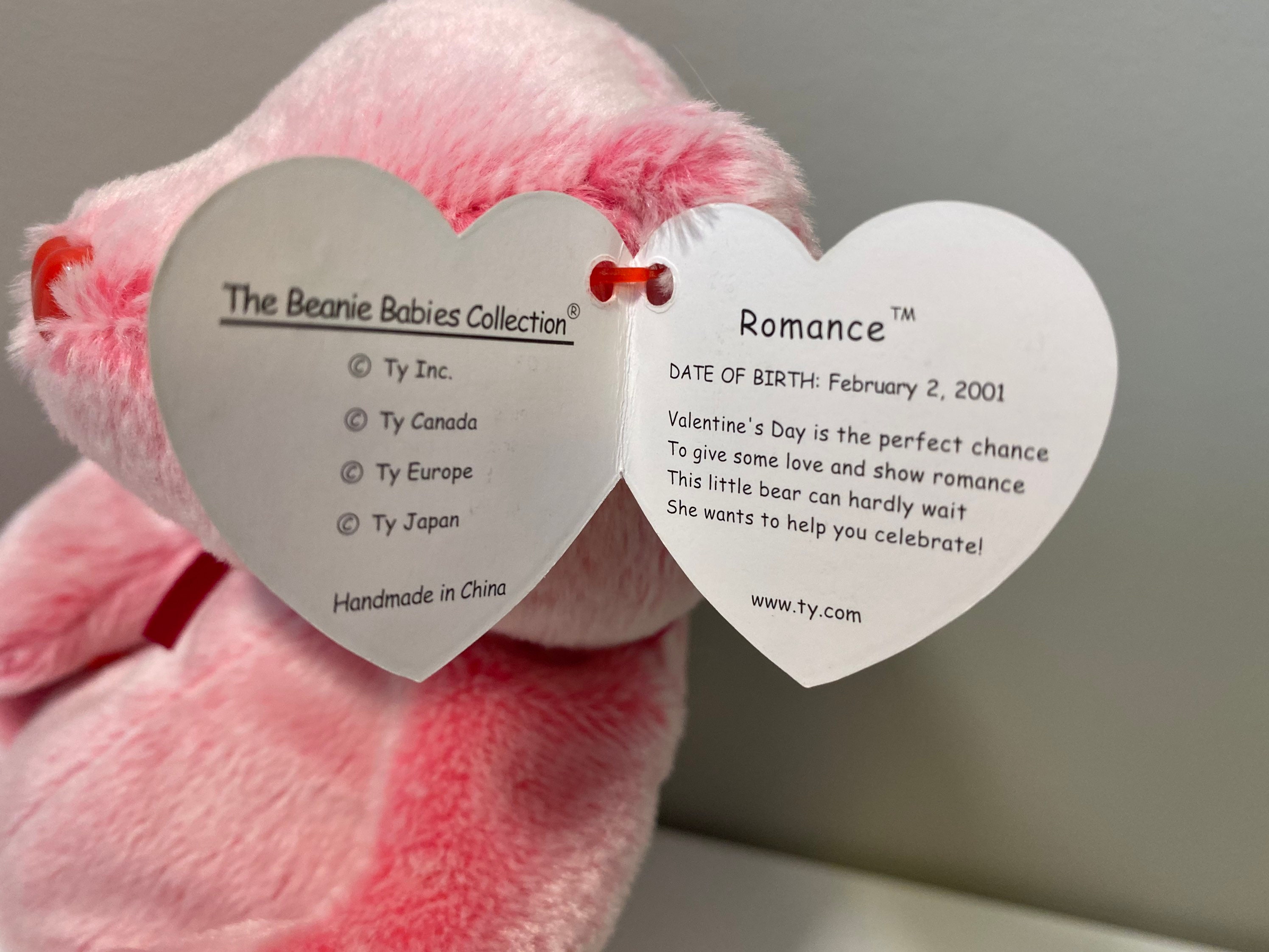 Ty Beanie Baby Romance the Pink Bear Plush 7 Inch Etsy