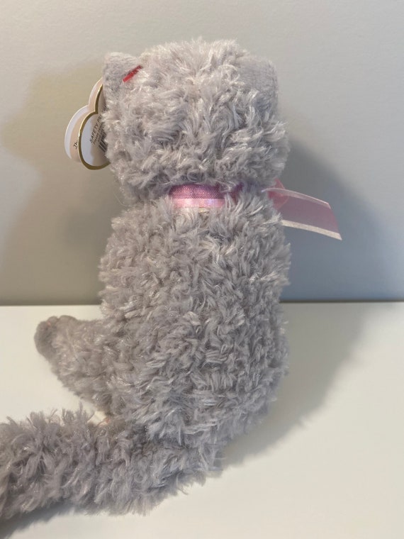 TY Beanie Baby fluff the Grey Cat Plush 
