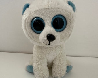 Ty Beanie Boo “tundra” the Polar Bear Solid Eyes No Tags (6 Inch
