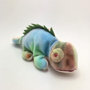 Ty Beanie Baby “Iggy” the Unique Coloured Tie-Dye Iguana Handmade in Indonesia! (9 inch)