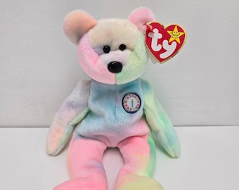 柔らか手触り大きめ【星条旗のクマ】Beanie baby Ty ビーニーズ