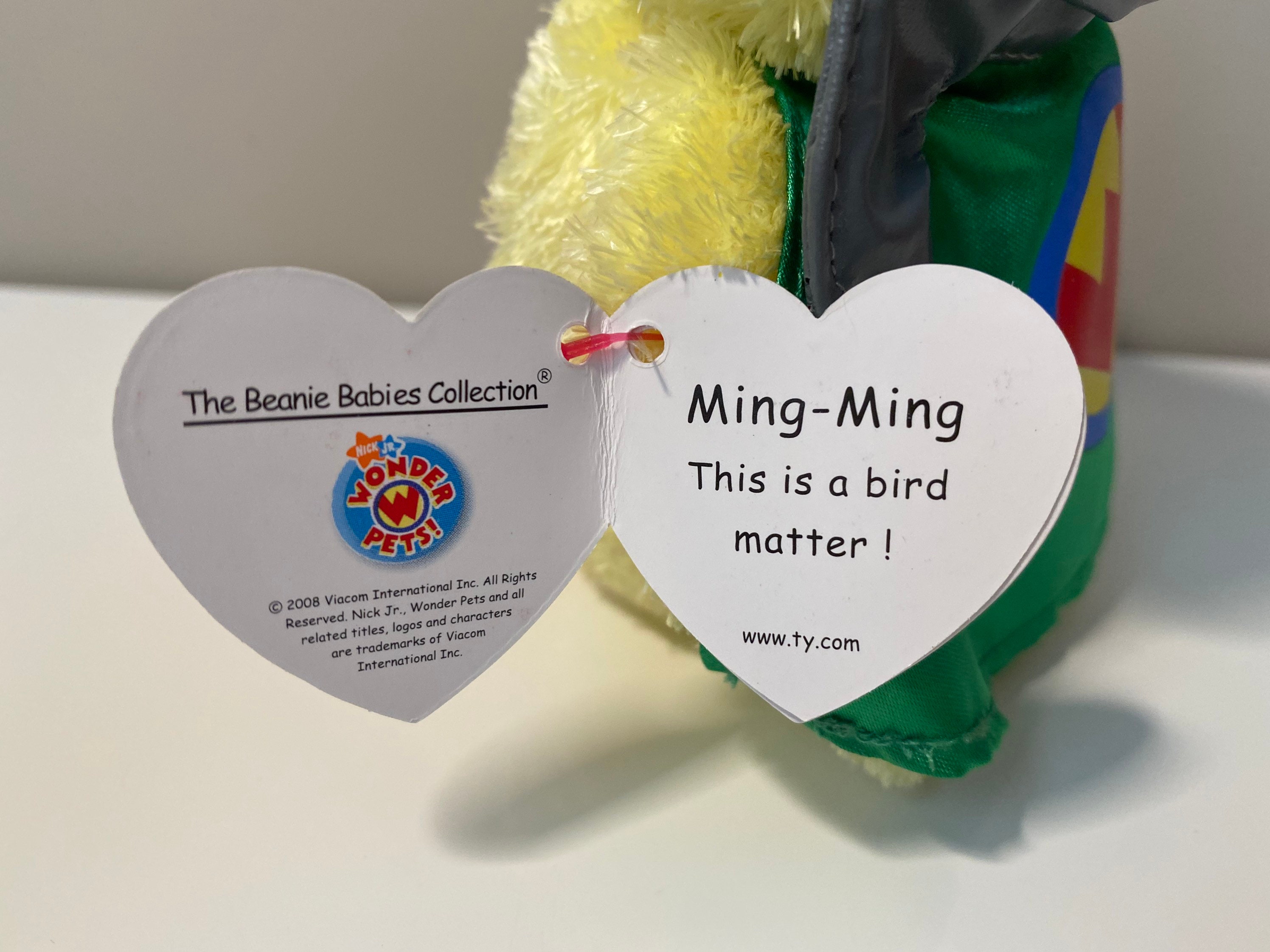 TY Beanie Baby Ming Ming the Duck Plush wearing a green cape Etsy