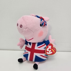 Ty Beanie Baby “Union Jack Peppa” - From the Children’s Show Peppa Pig UK Exclusive (7 inch)