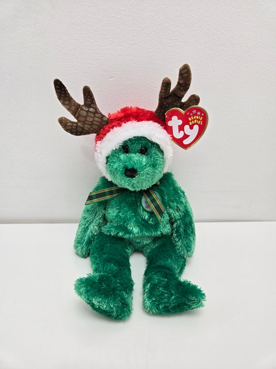 Ty Beanie Baby 2002 Holiday Teddy the Green Reindeer Bear 8.5 Inch Etsy UK